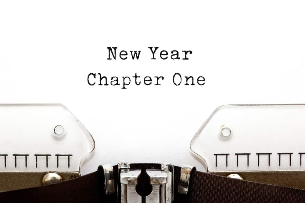New Year Chapter One printed on an old typewriter.